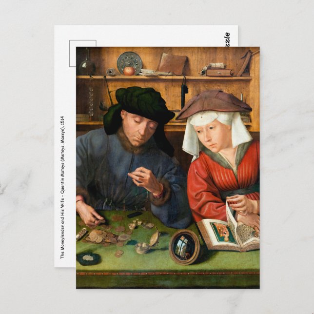 Quentin Matsys - The Moneylender and His Wife Postcard (Front/Back)