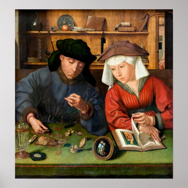 Quentin Matsys - The Moneylender and His Wife Poster (Front)