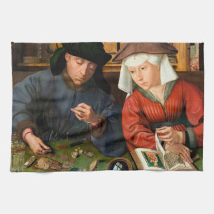 Quentin Matsys - The Moneylender and His Wife Tea Towel