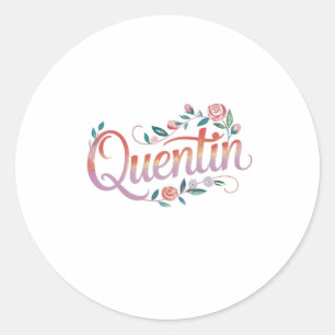 quentin name classic round sticker