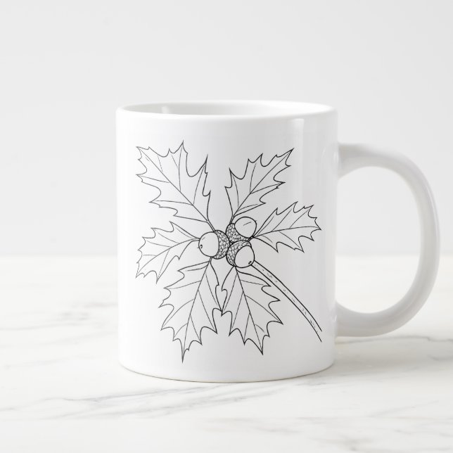 Quercus rubra – Northern Red Oak Large Coffee Mug (Right)
