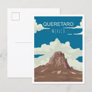 Queretaro Mexico Art Vintage Travel Illustration Postcard