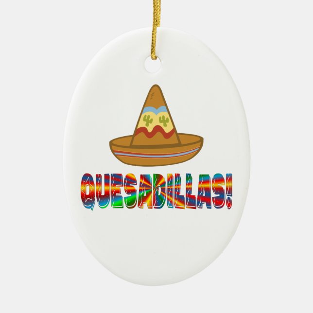Quesadilla Love Ceramic Tree Decoration (Front)