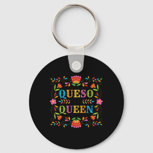 Queso Queen Floral Funny Cinco De Mayo Sarcastic F Key Ring
