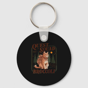 Quest Fantasy Squad Broccoli Funny Cat  Key Ring