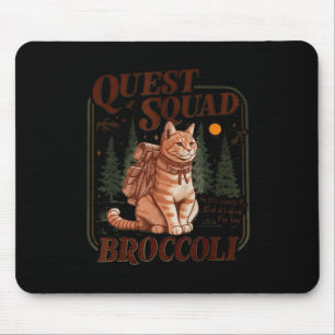 Quest Fantasy Squad Broccoli Funny Cat  Mouse Pad