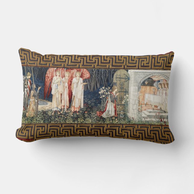Quest for Holy Grail,Vision of Angels to Perceval  Lumbar Cushion (Front)