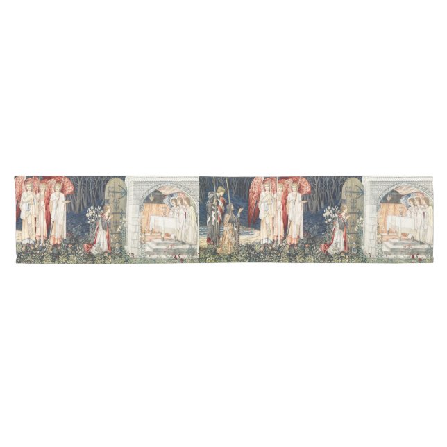 Quest for Holy Grail,Vision of Angels to Perceval Short Table Runner (Horizontal)