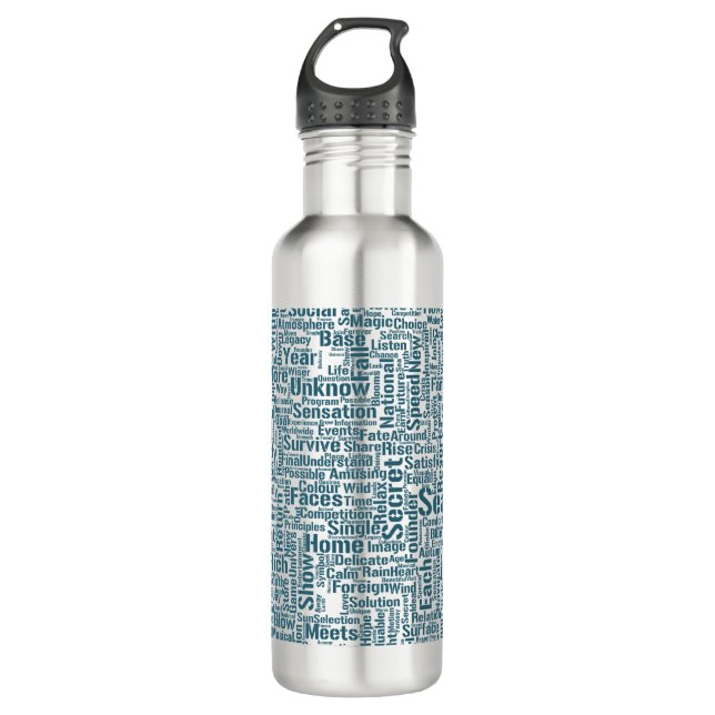 Question Apprendre Nuage MotssTexte Motif Message 710 Ml Water Bottle (Front)