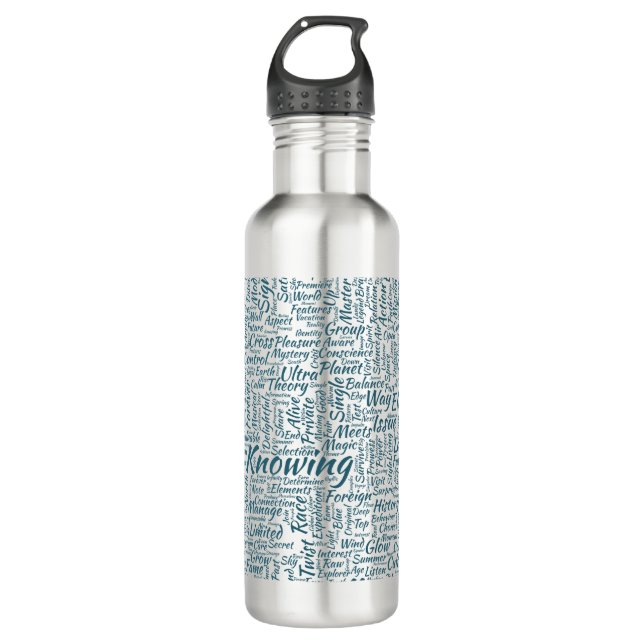 Question Apprendre Nuage MotssTexte Motif Message 710 Ml Water Bottle (Front)