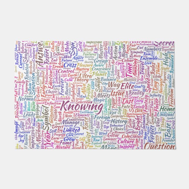 Question Apprendre Nuage MotssTexte Motif Message Doormat (Front)