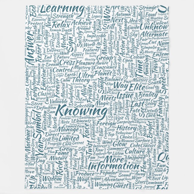 Question Apprendre Nuage MotssTexte Motif Message Fleece Blanket (Front)