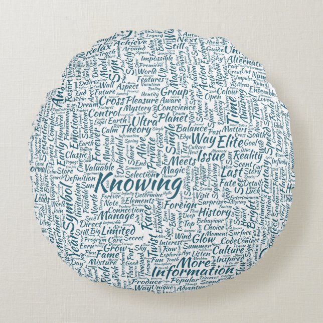 Question Apprendre Nuage MotssTexte Motif Message Round Cushion (Front)
