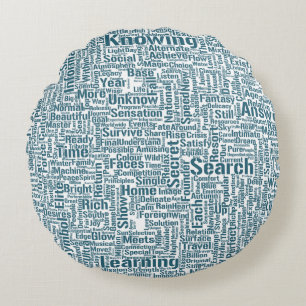Question Apprendre Nuage MotssTexte Motif Message Round Cushion