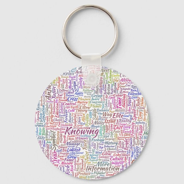 Question Apprendre Nuage MotssTexts Motif Message Key Ring (Front)