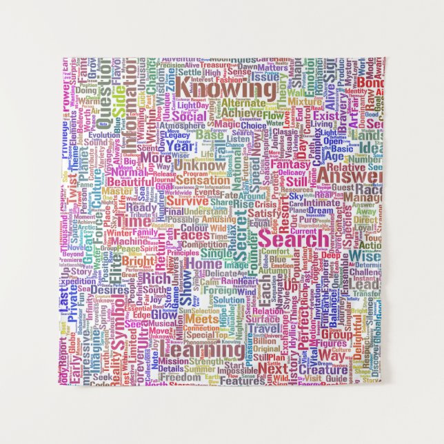 Question Apprendre Nuage MotssTexts Motif Message Tapestry (Front)