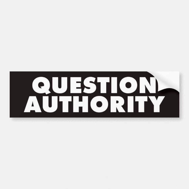 Question Authority - Black B Bumper Sticker (Front)