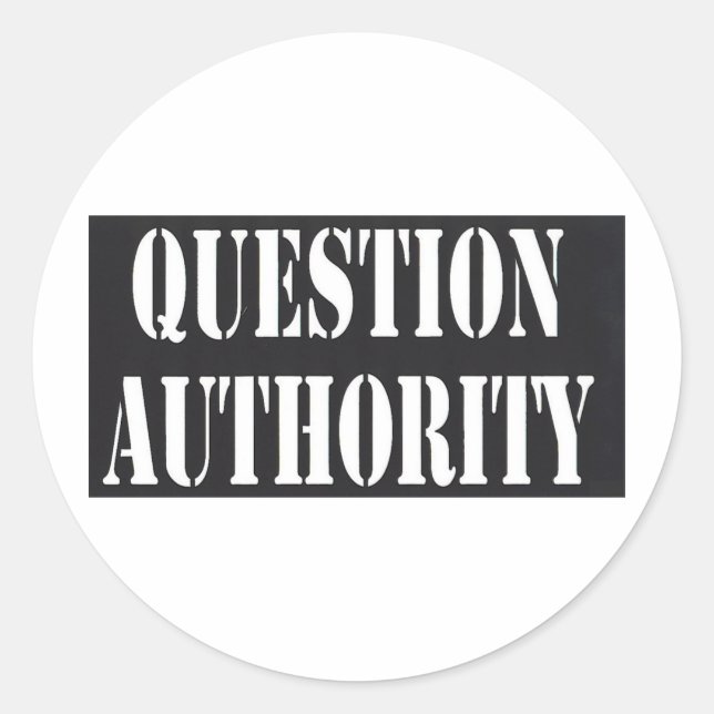 Question Authority Classic Round Sticker (Front)