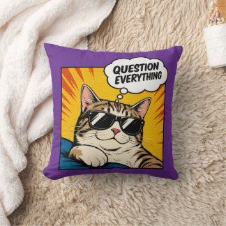 Question Everything - Conspiracy Cat Cushion