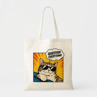 Question Everything - Conspiracy Cat Tote Bag