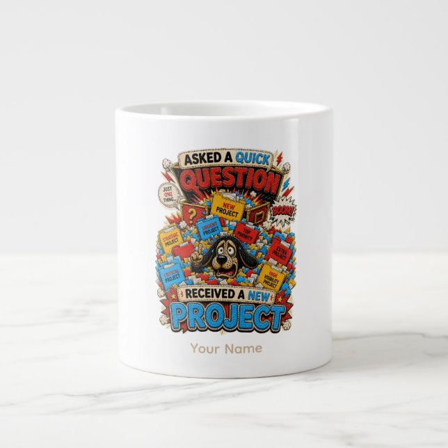 Question Everything Personalised Funny Office T-Sh Large Coffee Mug (Front)