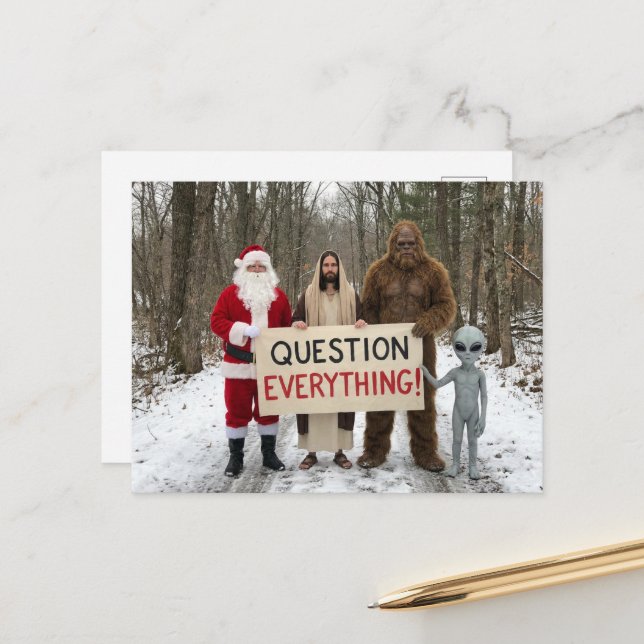 Question Everything Postcard (Front/Back In Situ)