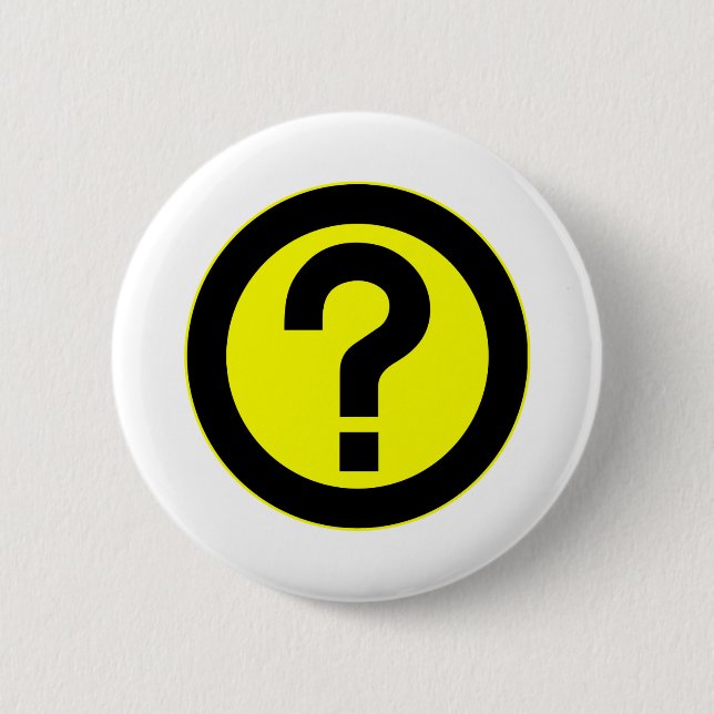 Question Mark Ask Query Symbol Punctuation 6 Cm Round Badge (Front)