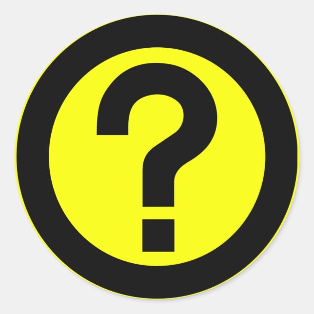 Question Mark Ask Query Symbol Punctuation Classic Round Sticker (Front)