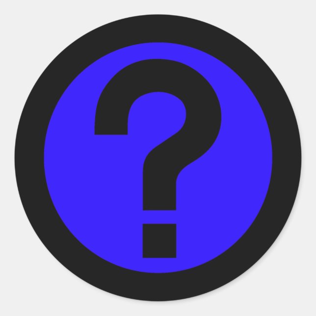 Question Mark Ask Query Symbol Punctuation Classic Round Sticker (Front)