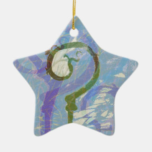question mark ceramic tree decoration