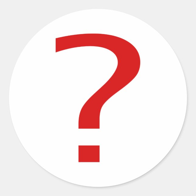 Question Mark Classic Round Sticker (Front)