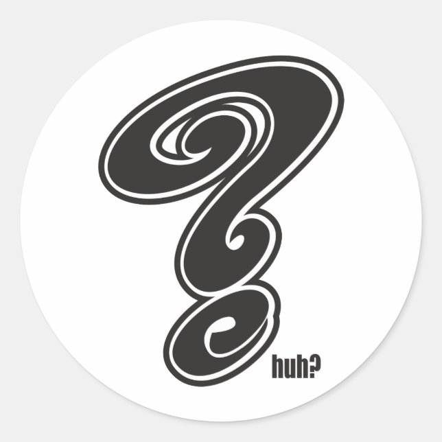 Question Mark Classic Round Sticker (Front)