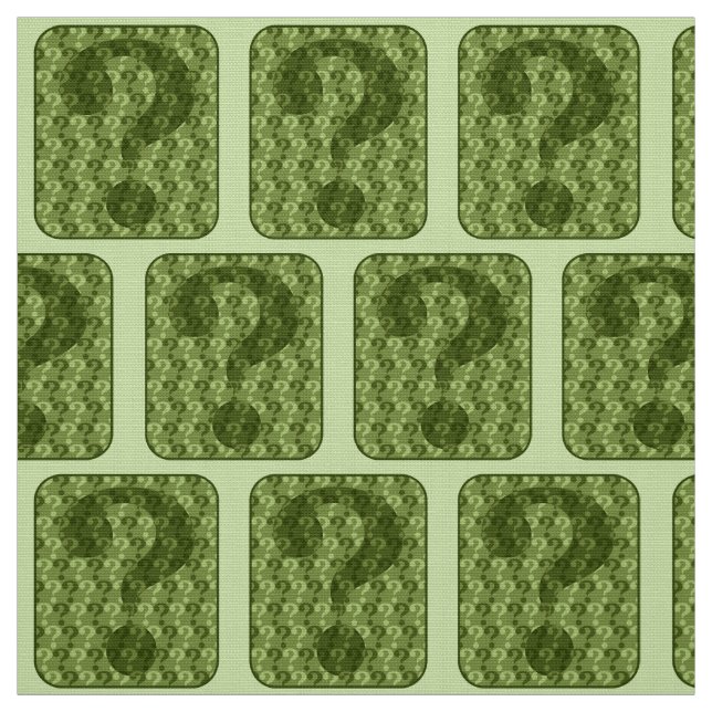 Question Mark Design in Green Fabric (Swatch)