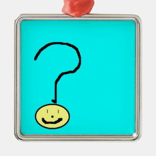 question mark emoji, digital art by kids :) metal tree decoration