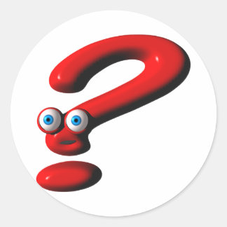 Question Mark Face Classic Round Sticker