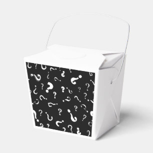 Question mark pattern on black background favour box