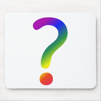 Question mark rainbow mouse pad