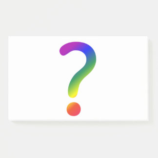 Question mark rainbow post-it notes