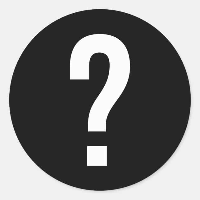 Question Mark Symbol Punctuation Mark Classic Round Sticker (Front)