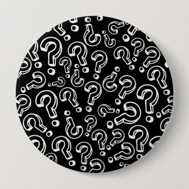 Question Marks 10 Cm Round Badge (Front)