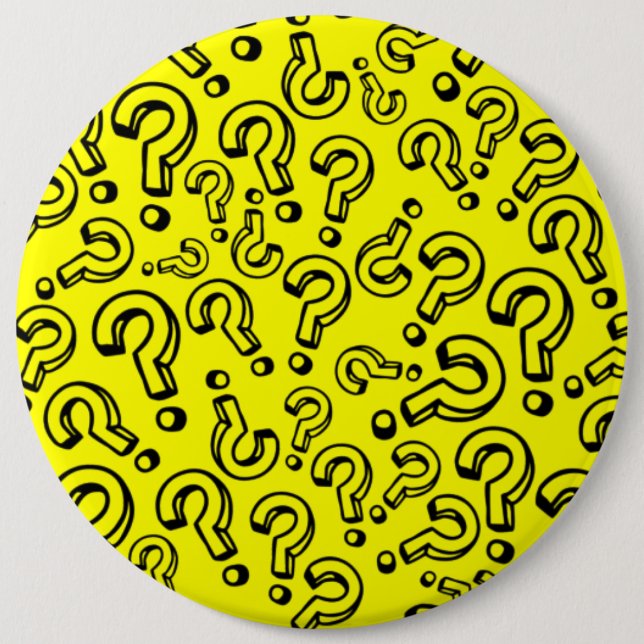 Question Marks 6 Cm Round Badge (Front)