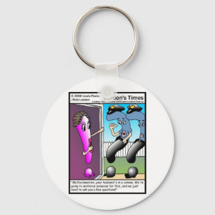 Question Police Funny Cartoon Gifts & Tees Key Ring