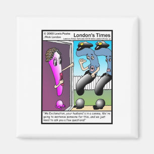 Question Police Funny Cartoon Gifts & Tees Magnet