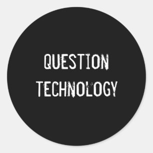 question technology classic round sticker