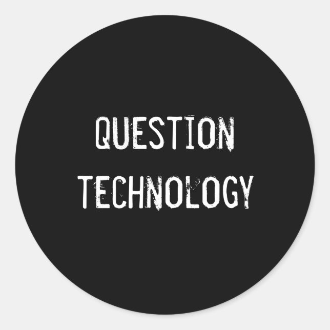 question technology classic round sticker (Front)