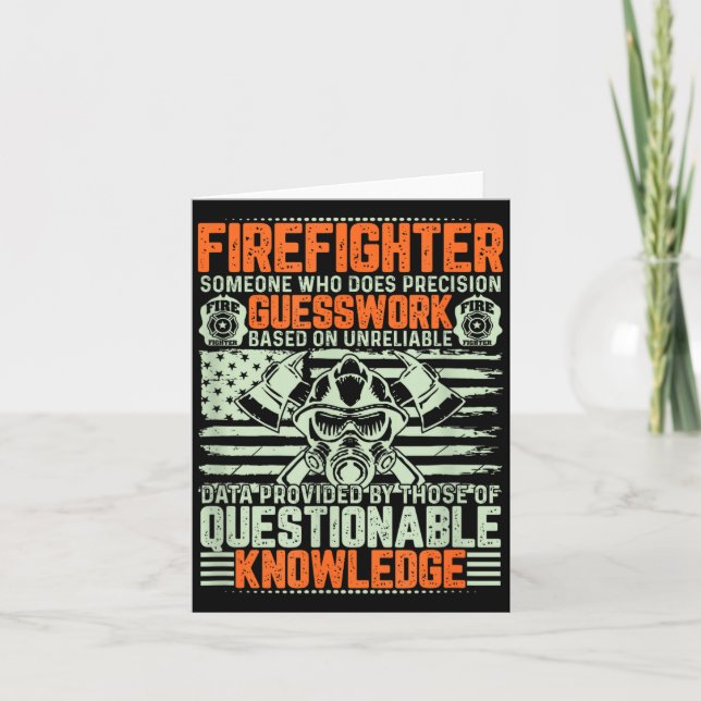 Questionable Knowledge Fireman Gift Proud Firefigh Card (Front)