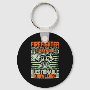 Questionable Knowledge Fireman Gift Proud Firefigh Key Ring