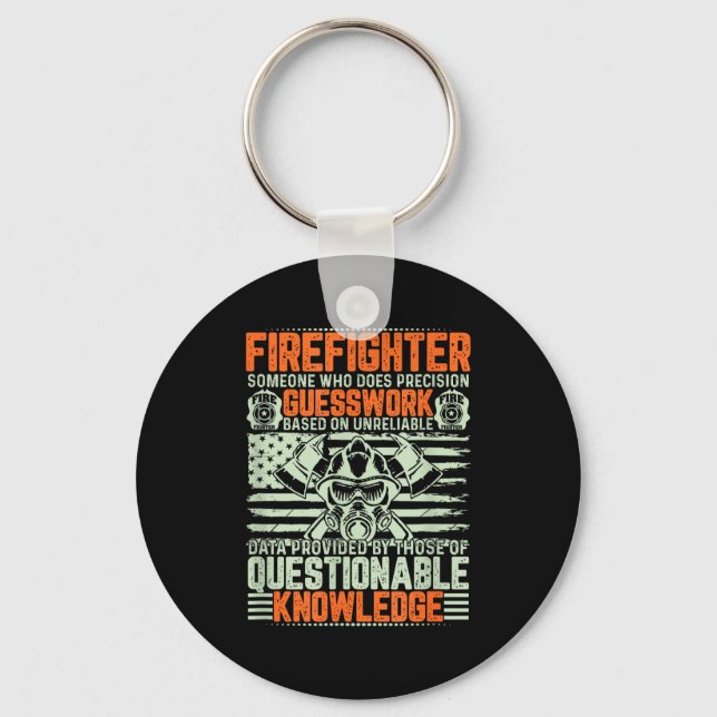 Questionable Knowledge Fireman Gift Proud Firefigh Key Ring (Front)