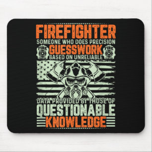 Questionable Knowledge Fireman Gift Proud Firefigh Mouse Pad