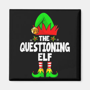 Questioning Elf Group Christmas Funny Pajama Party Magnet